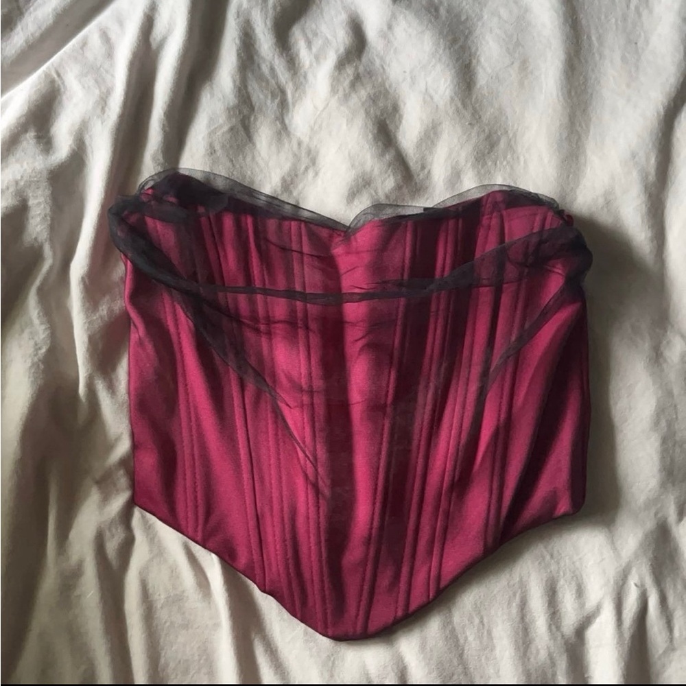 windsor corset bustier top maroon